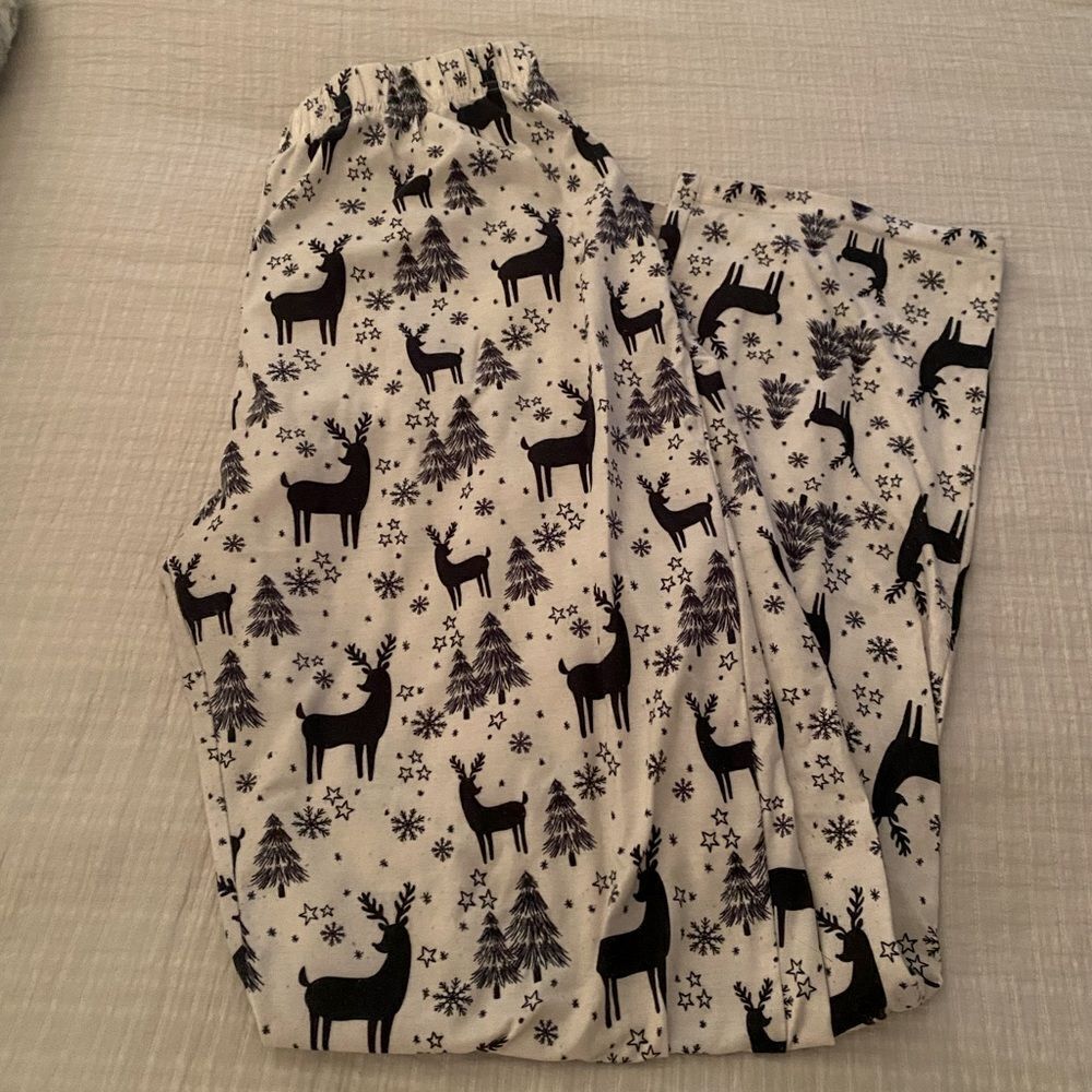 PINK LILY Medium White & Black Pajama Pants